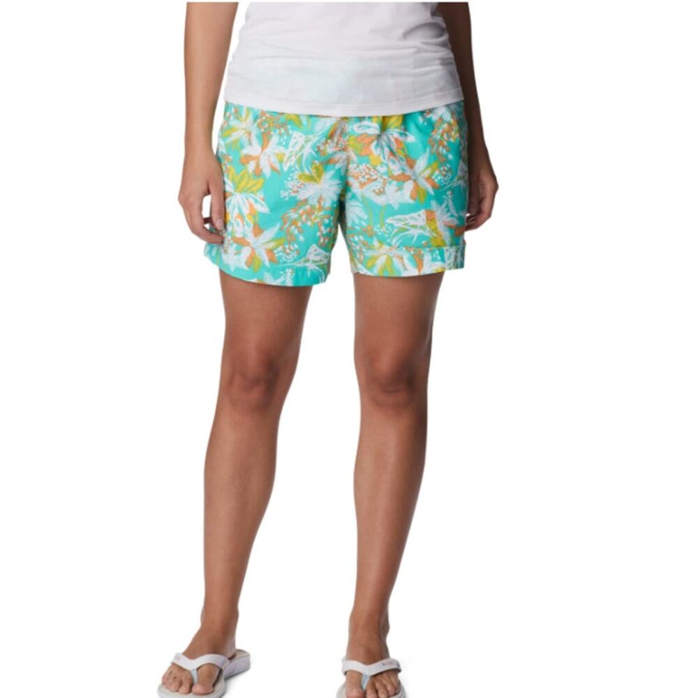 Columbia‎ PFG Super Backcast Water Shorts XS Aqua Floral Omni-Shade UPF 50 NWT